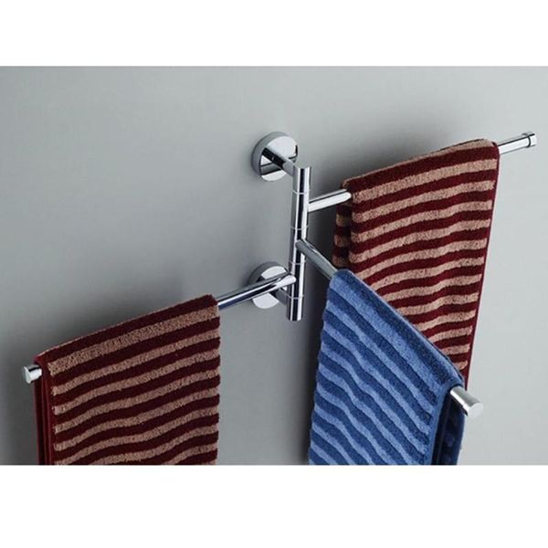 

1pc stainless steel swivel 2/3 swing arm towel holder bar rail hanger rack wall mounted for bathroom racks