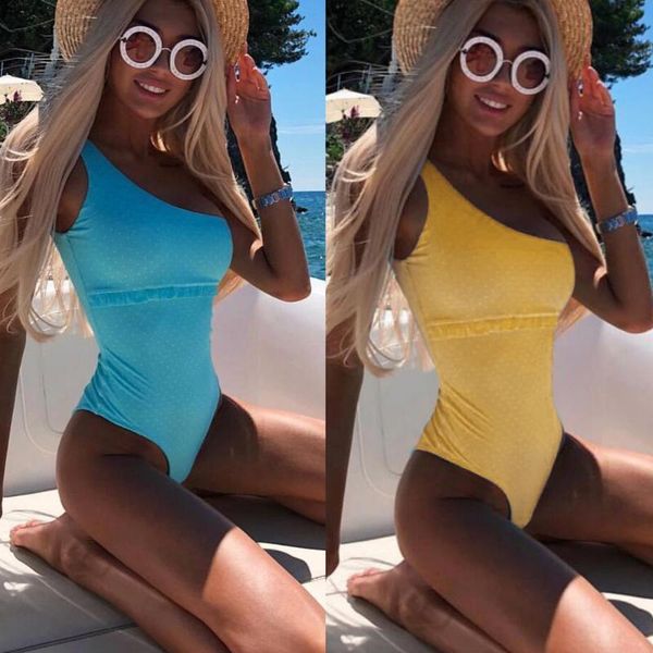 

bikinis set 2021 high waist bikini women swimwear push up swimsuit ruffle bathing suit polka dot summer beach wear female