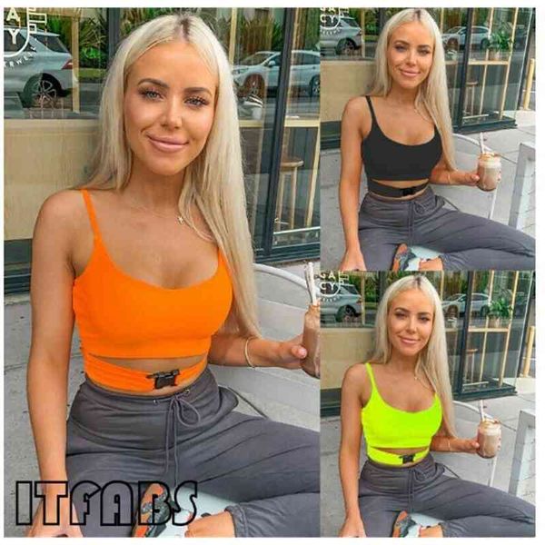 

Camisoles Fashion Vest 2021 3 Color Summer Women' Button Top, Green