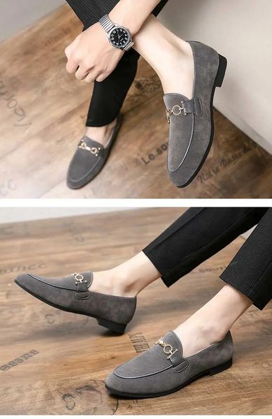 

men shoes outdoors spring autumn loafers faux suede slip on simplicity round toe fat casual sapatos para hombre buckle comfortable classic s, Black