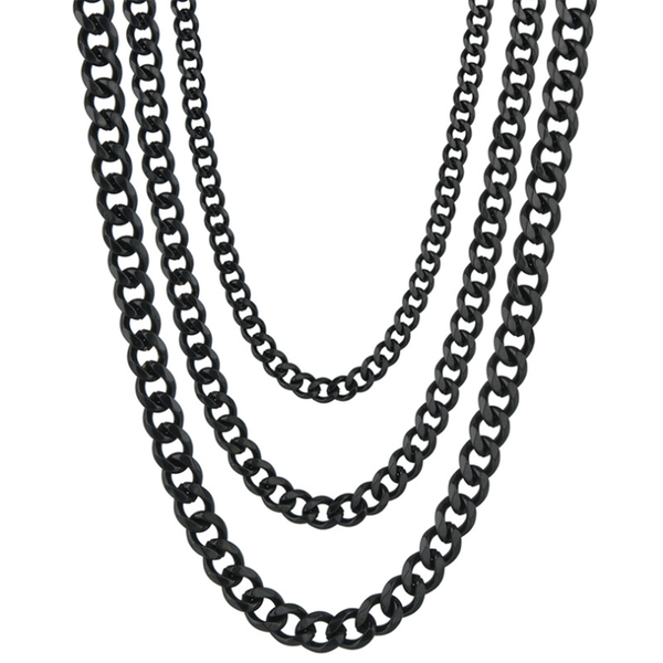 

chains 2021 european and american trend stainless steel six-sided grinding cuban titanium necklace domineering men's jewelry, Silver