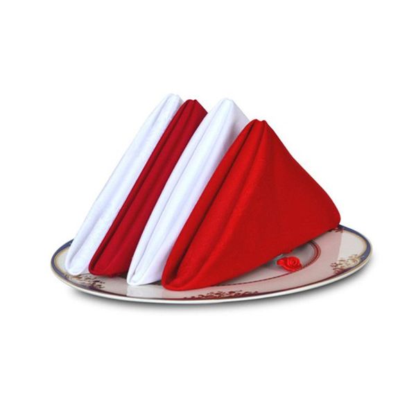

table napkin 4 pieces 48*48cm white red napkins cloth 100% cotton linen for wedding party dining event restaurant banquet ct
