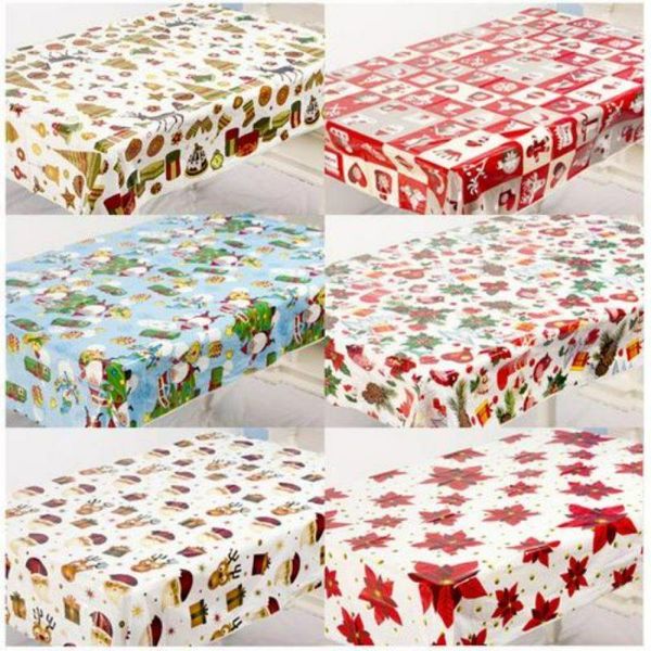 

1pc est christmas printed tablecloth creative pvc table tabledisposable covers