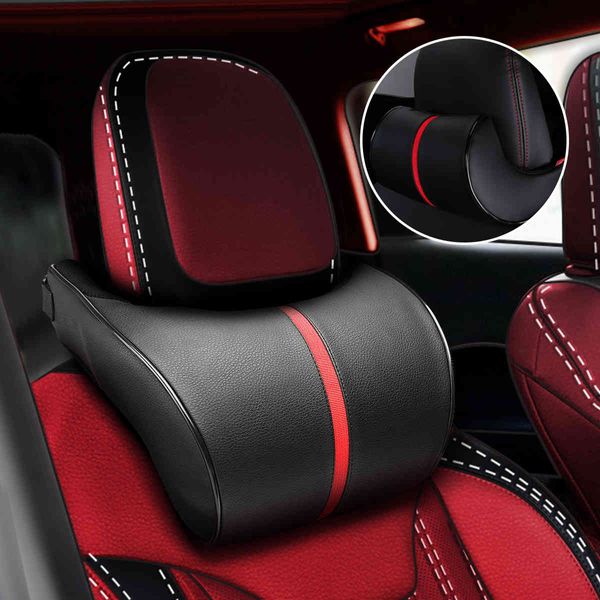 Sedile in pelle PU Memory Foam Poggiatesta Poggiatesta Cuscino Cuscino per il collo Accessori per auto interni