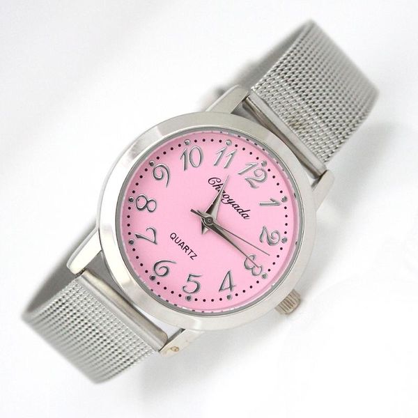 

wristwatches fashion women quartz women's bracelet wrist watch dress student boy girls clock relogio, Slivery;brown