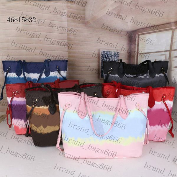 

2021 quality m45120 new women dyeing process large handbags totes purses flower pu leather shoulder bag crossbody bag lady summer bags