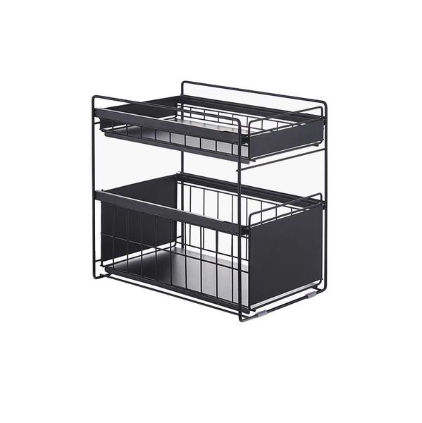 

kitchen sink shelf floor storage push-pull pull cabinet lower multi-layer bottles & jars