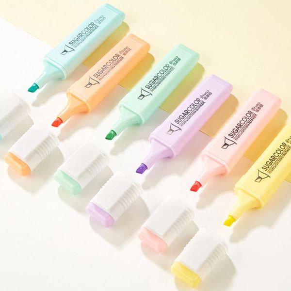 

double head highlighters markers pen kawai fluorescent highlighter mildliner colors sketching cute stationery art school, Black;red