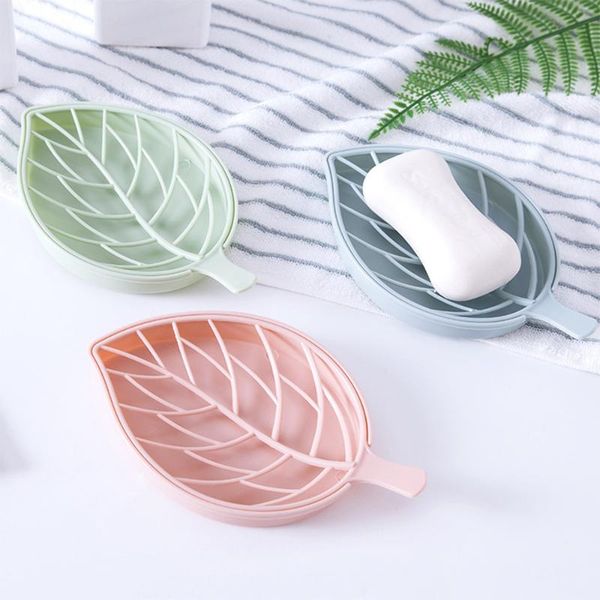 

double drain soap box bathroom creative leaf tray household dish gmn dishes