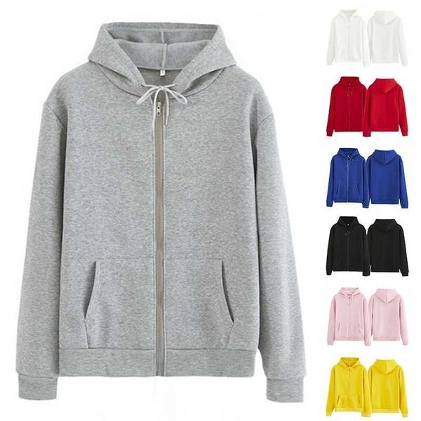 

monerffi plus size couple hoodies women harajuku streetwear oversized zip up sweater clothing korean style long mouwen, Black