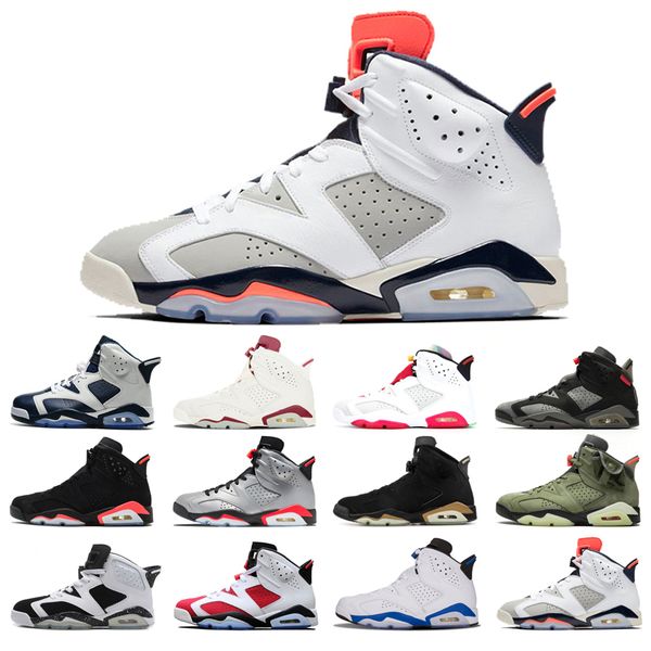 

man's basketball shoes 6s high cut alternate angry bull black cat infrared carmine dmp hare marron olympic oreo unc white infared tinke