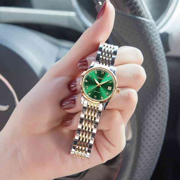 

mechanical watches olevs luxury women bracelet pulse elegant ladies automatic watch relogio feminino, Slivery;brown