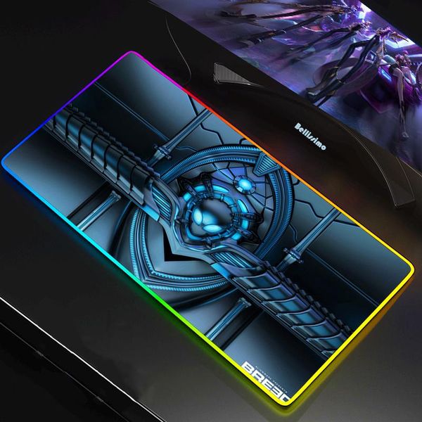 

mouse pads & wrist rests alienware rgb gaming pad mousepad large cool mause keyboard desk carpet game rubber no-slip led mat gamer 90x30