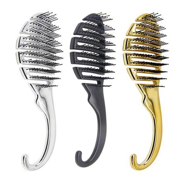 

hair care comb fits scalp massage anti-static hollow without storage soft elastic teeth are easy to clean brushes, Silver