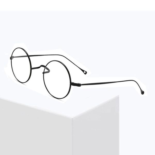

fashion sunglasses frames vintage round titanium glasses frame men optical prescription eyeglasses women japanese handmade retro myopia eyew, Black
