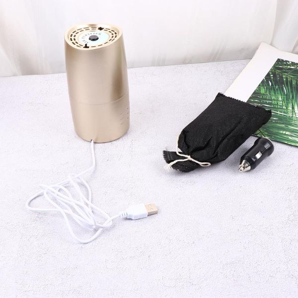

car air freshener negative ion formaldehyde removal filter device usb purifier deodorizer portable for auto home (golden)