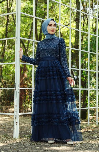 

ethnic clothing minahill oil blue islamic evening dress 52770-04, Red