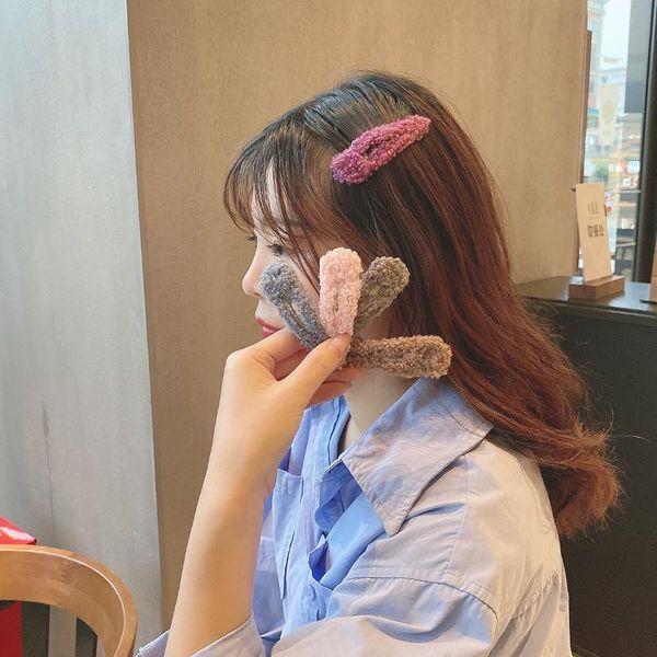 

hair clips & barrettes 8cm fashion winter korea girls plush clip accessories faux fur hairpin styling for women, Golden;silver