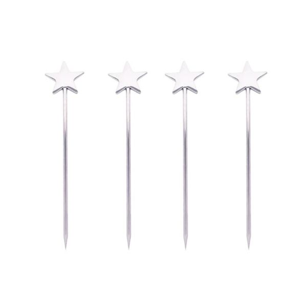 

forks 12pcs star shape cocktail picks stainless steel sticks fruit swizzle