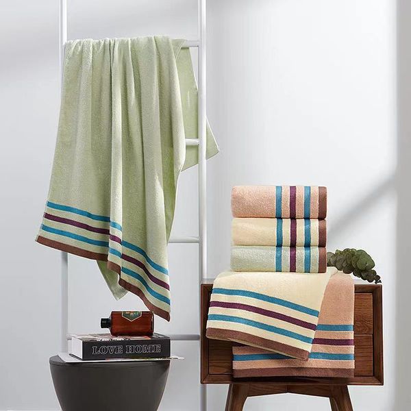 

towel bath pure cotton household bibulous striped male ladies couple 68*138cm