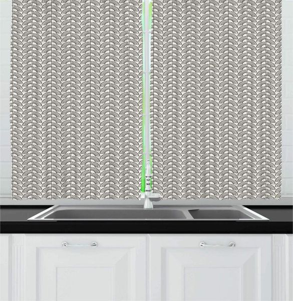 

curtain & drapes eggshell charcoal grey abstract kitchen curtains modern repeating simple quirky motifs and vertical lines pattern for