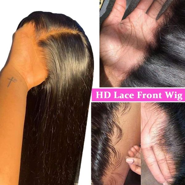 

lace wigs hd transparent frontal wig human hair 5x5 4x4 front preplucked 150% density straight, Black;brown