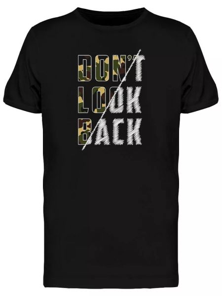 

dont look back camouflage sketch men's tee -image by shutterstock, White;black