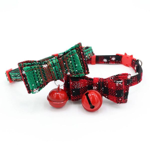 

cat collars & leads christmas collar with bell kitten double layer bowknots pet adjustable for xmas gift