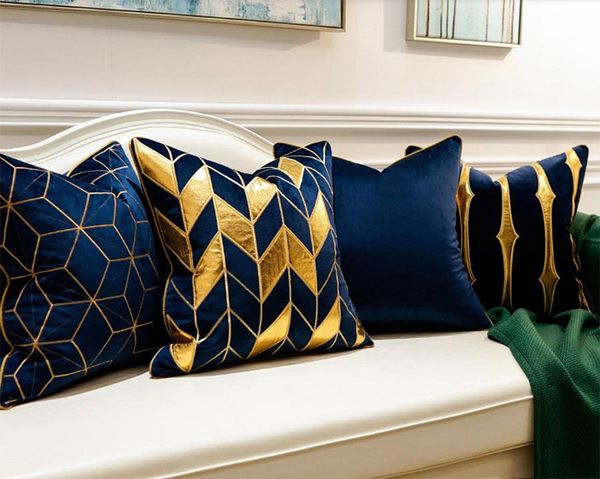 

vintage geometric bule black grey green pillow/almofadas case,modern seat back cushion cover 45 50,decorative throw pillow case cushion/deco