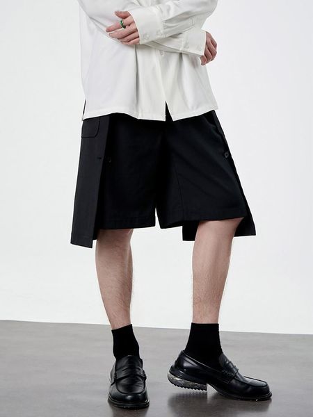 

men's shorts 2021 men women hair stylist original design street double layer irregular plus size costumes 27-46, White;black