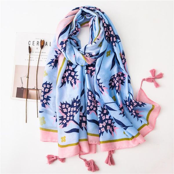 

scarves women scarf cotton printing tourism shawl sjaal foulard femme head muslim beach snood hijabs for ladies 2021, Blue;gray