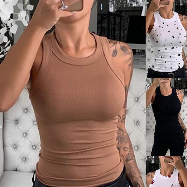 

women tank womens cotton t shirt casual wild basic summer round neck knit black, White
