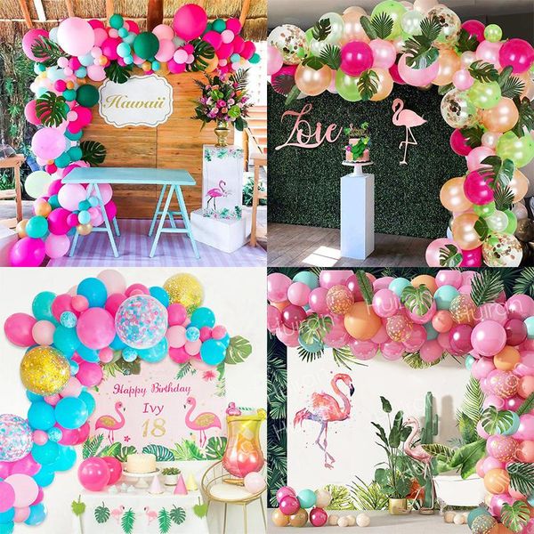 

party decoration tropical hawaiian balloon garland arch kit ballon baby shower confetti birthday summer hawaii decor wedding