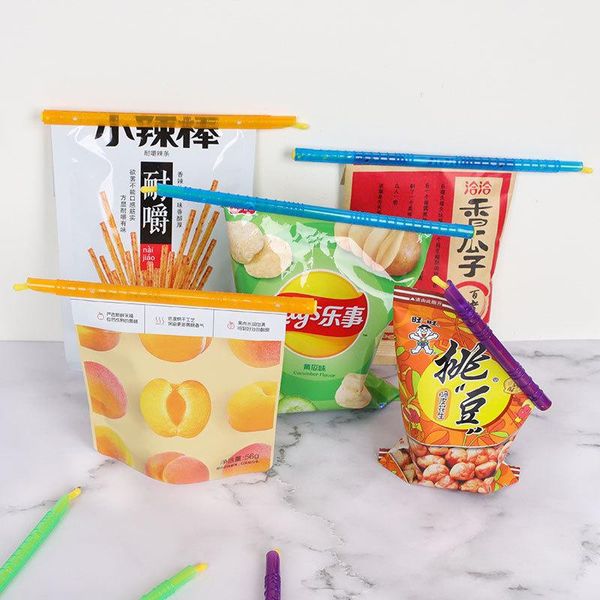 

pcs reusable gift bag clip practical sealing sticks kitchen tools household fresh keeping snack bar multicolor rod storage clips