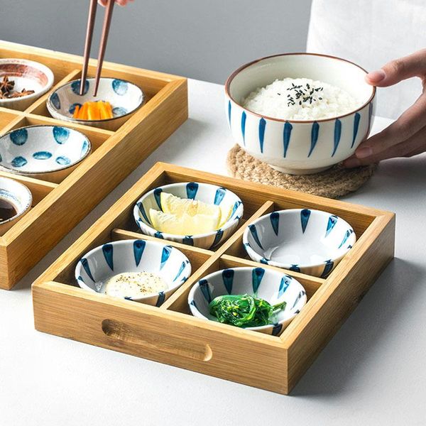 

bowls fancity japanese-style ceramic side dishes, special restaurant seasoning pot dipping japanese dim sum dishes