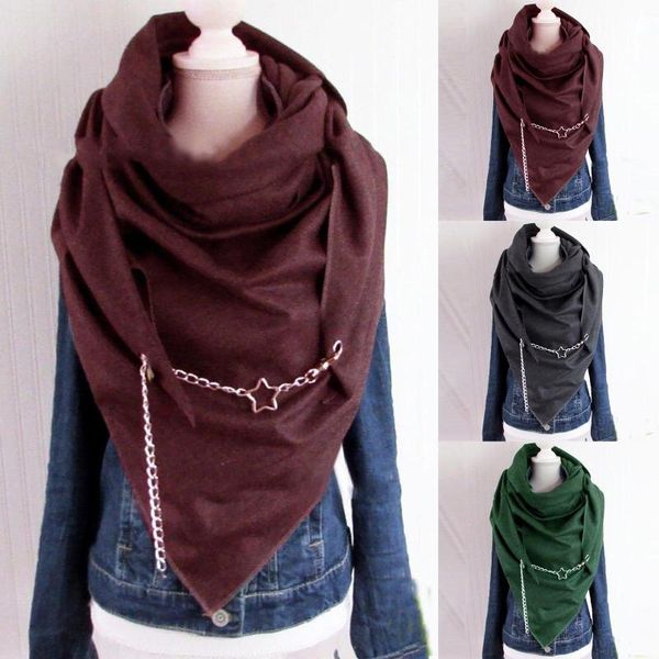

scarves women autumn winter solid color soft wrap thick warm print scarf multi-purpose cotton shawl fashion british scarfs, Blue;gray
