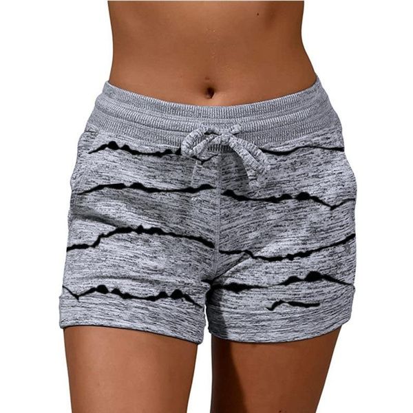 

women's shorts 2021 summer for women fashion elastic waist drawstring striped print casual sports, White;black