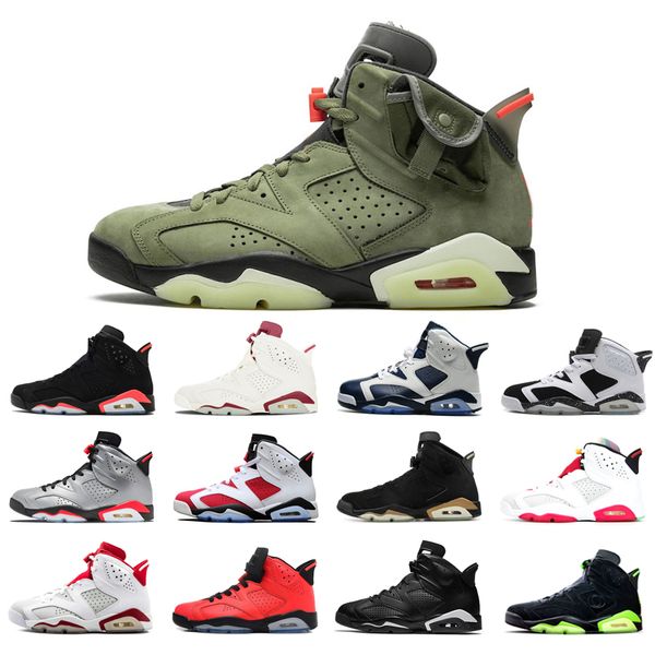 

man basketball shoes 6 6s alternate angry bull black green infrared carmine dmp hare marron oreo sport blue tinker trainers sports sneaker c, White;red