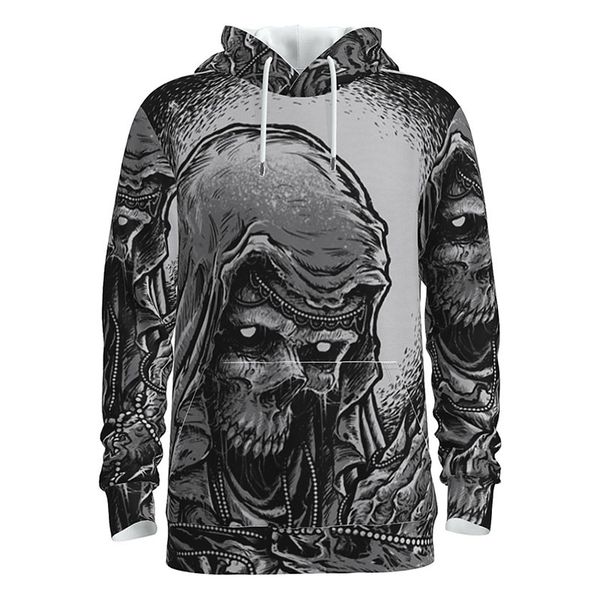 

comic style 3d printing hoodie visual impact party punk goth round neck american sweater hoodie, Black