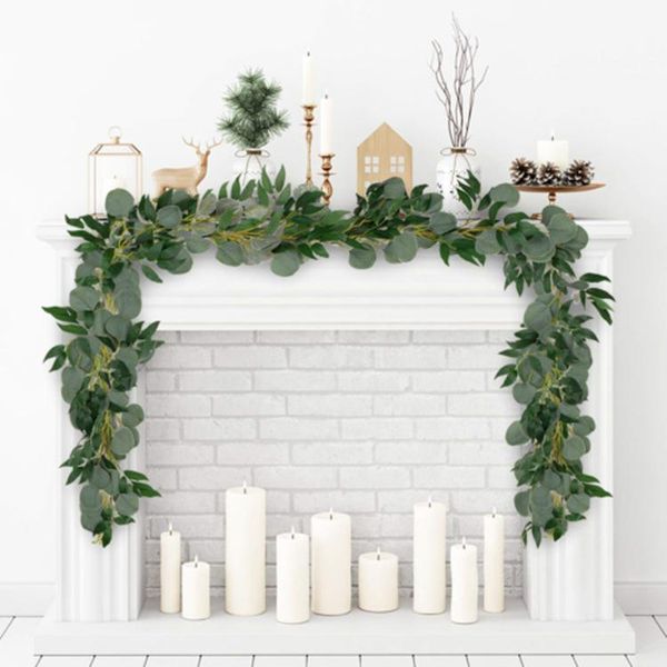 

decorative flowers & wreaths artificial flower plant simlulation eucalyptus vine home decoration fake wedding mariage party garden decor