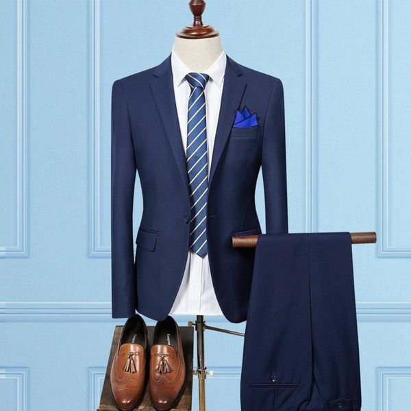 

men's suits & blazers fegkzli blazer two piece business male wedding groom slim fit suit (blazer+pant) men for four seasons, White;black