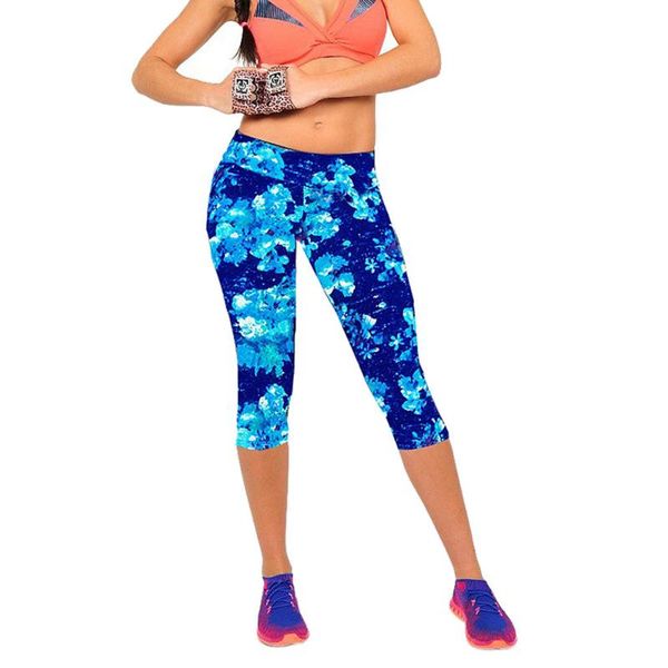 

women's leggings 2021 women workout out print cropped trousers fitness sports gym running athletic casual a#25, Black