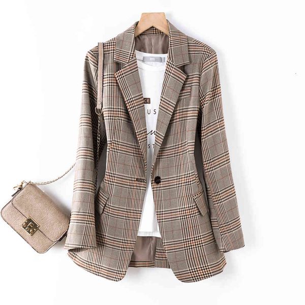 

women's suits & blazers new arrival casual women plaid blazer for spring autumn fashion female s-3xl coat girl outerwear jackets pxqg, White;black
