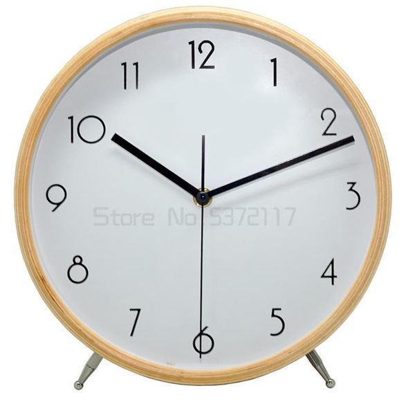 

desk & table clocks wooden mute clock living room simple decoration pointer deskcreative art