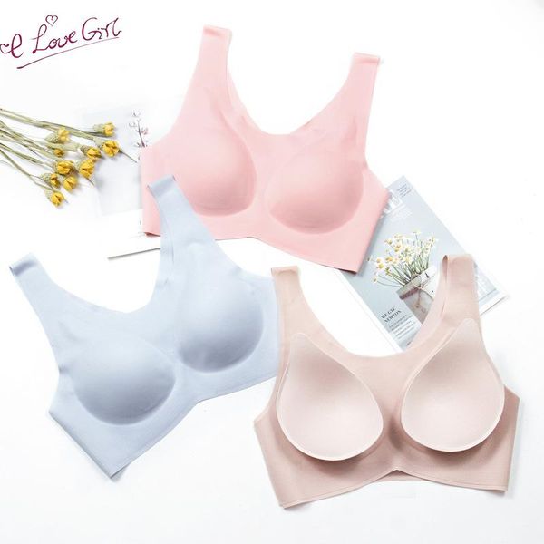 

bras elovegirl seamless rimless push up underwear japanese sports vest sleep bra s  l xl code wireless, Red;black