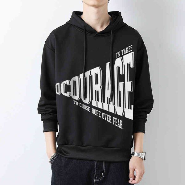 

sweater hoodies men's 2022 autumn youth leisure sports trendy printed hoodie, Black