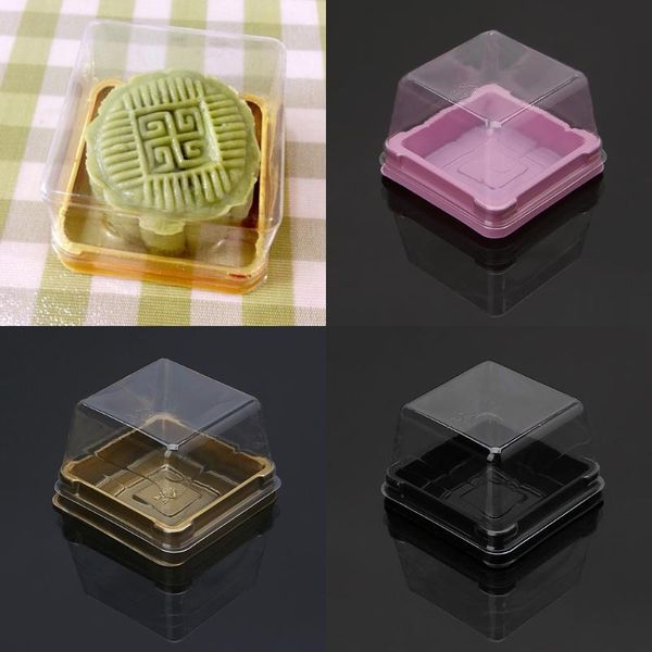 

gift wrap 50g square moon cake trays mooncake packaging box container holder 50 sets drop