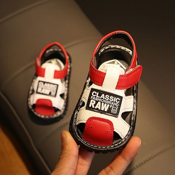 

baby childrens shoes baby first step walking classic solid fashion soft bottom non-slip summer baby shoes, Black;red