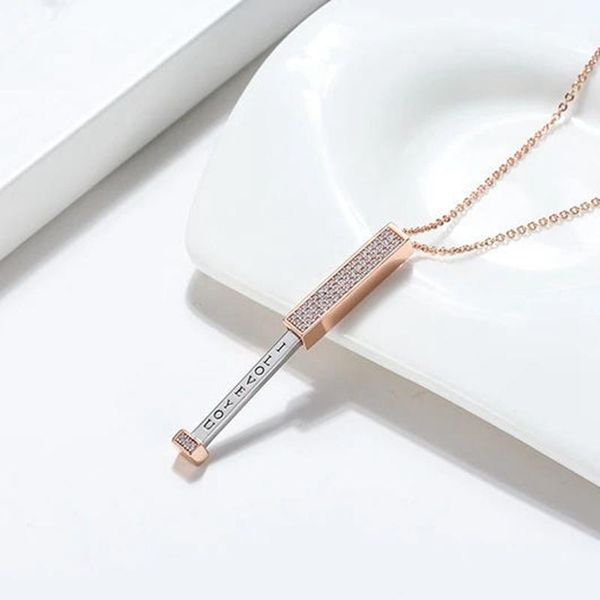 

pendant necklaces letter i love you openable neckalces for women men fine zicron jewelry gift the one, Silver