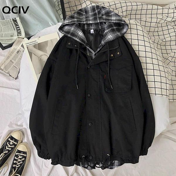 

men's jackets spring and autumn long sleeve coats clothes women clothing goth oversized harajuku fashion korean top, Black;brown